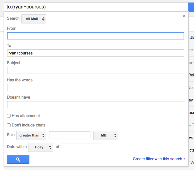 Searching the 'TO' field