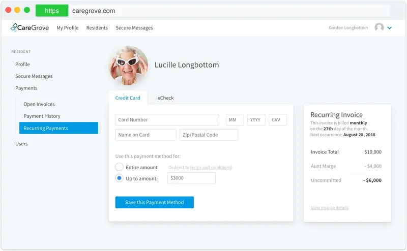 CareGrove: Recurring Payments