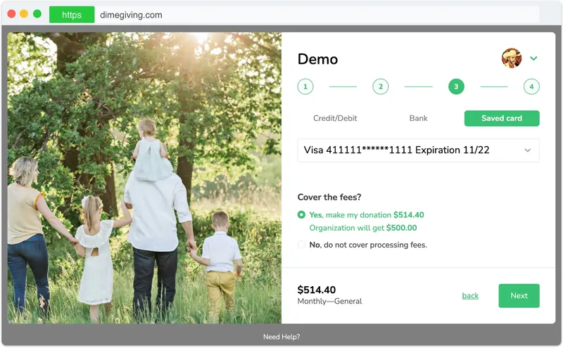 Dime Giving: Donation Flow