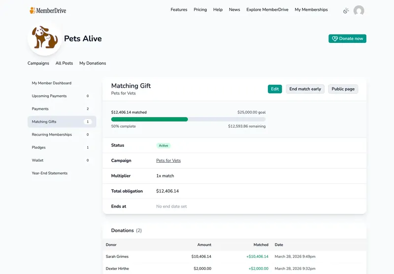 MemberDrive: Donor Self-Service